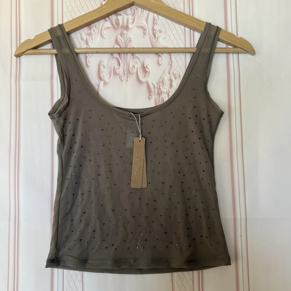 Skims Mesh Rhinestone Swim Cover Ups Tank In Desert Size XS NWT